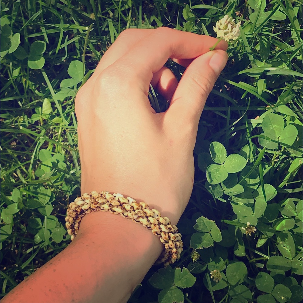 Handmade giraffe patterned bead rope bracelet